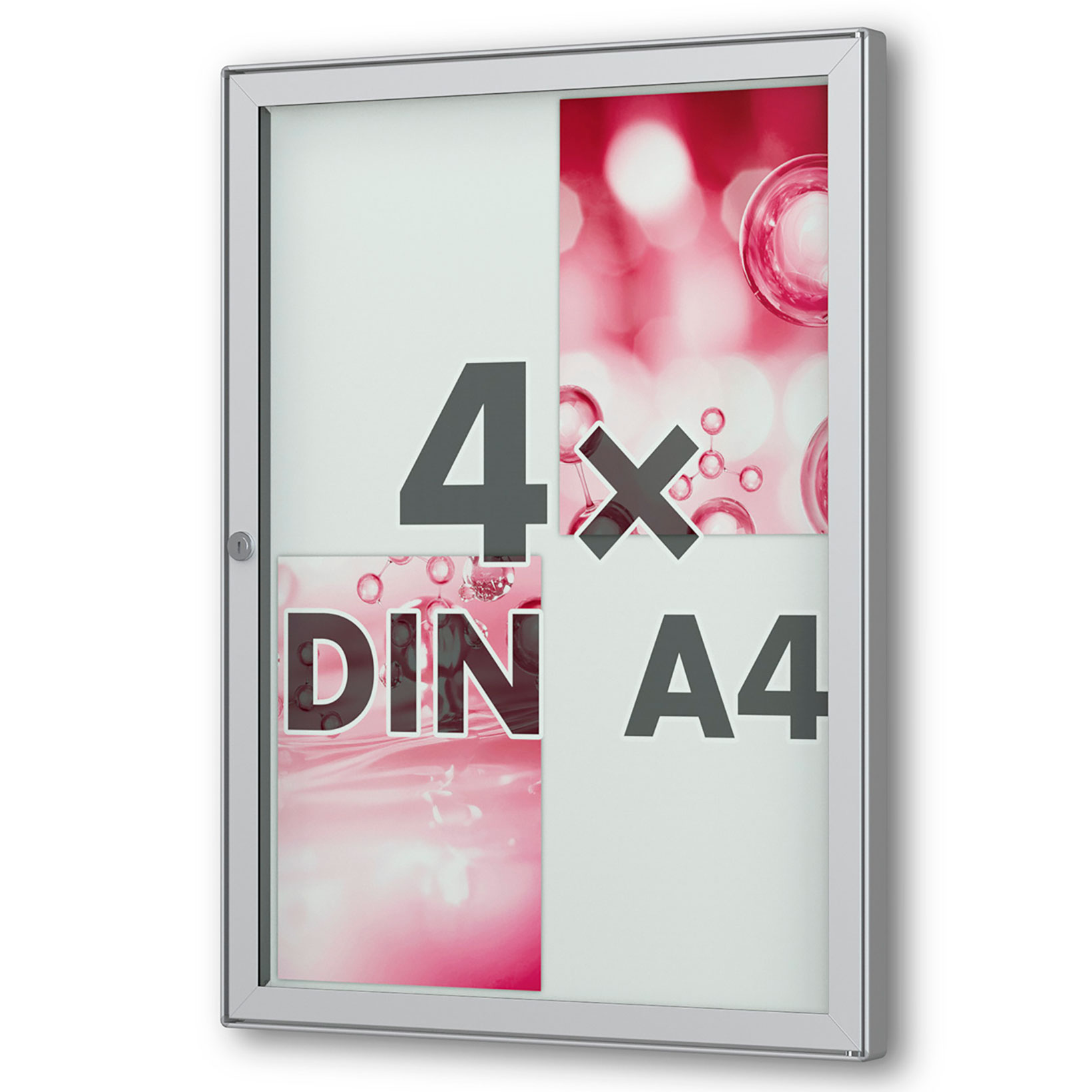 4 x DIN A4 Flachschaukasten Tesus - hoch - gerundet 4 x DIN A4 Flachschaukasten Tesus - hoch - gerundet