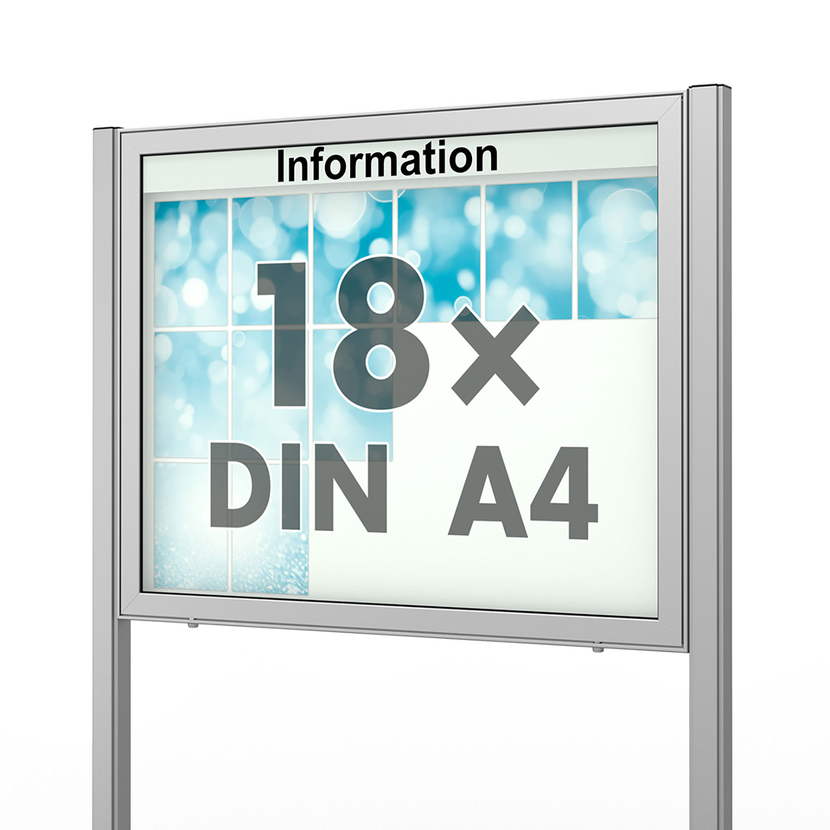 18 x DIN A4 Schaukasten Planus - mit Standbeinen 18 x DIN A4 Schaukasten Planus - mit Standbeinen