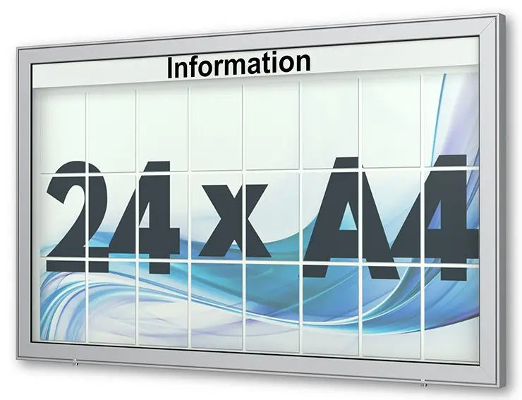 24 x DIN A4 Schaukasten Planus - Wandmontage